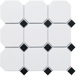 Кер. мозаика Octagon big White/Black Matt GTPL61466/CLA006 300х300х6