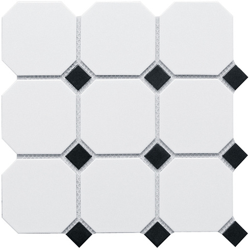 Кер. мозаика Octagon big White/Black Matt GTPL61466/CLA006 300х300х6