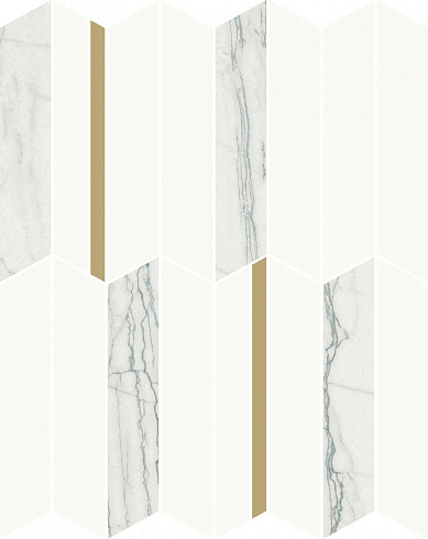 3D Experience White Glossy Mosaico Infinity 30.7×38.7